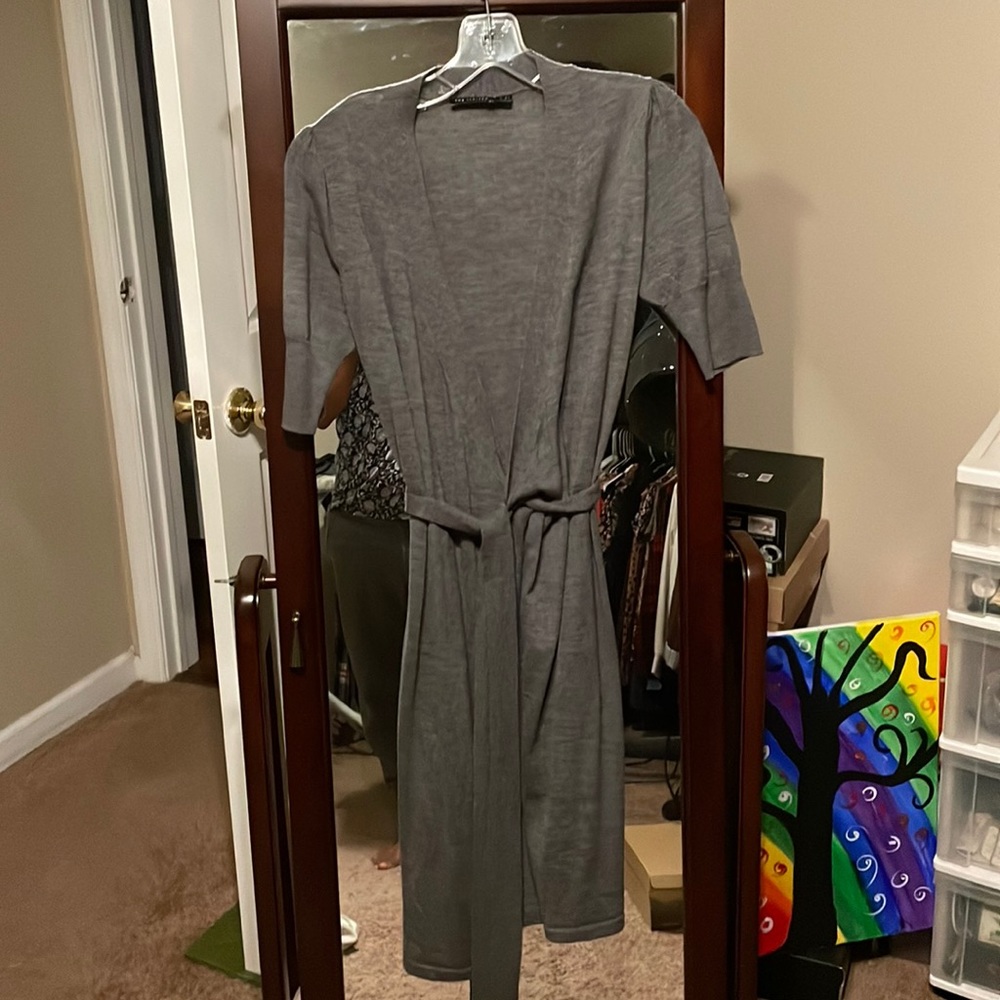 Light Gray Sweater Dress- Wrap